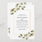 ユーカリ素朴秋の結婚式  招待状 (正面/裏面)