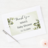 ユーカリ素朴葉バジェットサンキューラウンド 長方形シール (封筒)