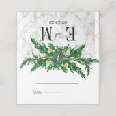 ユーカリ素朴葉緑白 プレイスカード (外部開封)