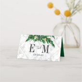 ユーカリ素朴葉緑白 プレイスカード (裏面)