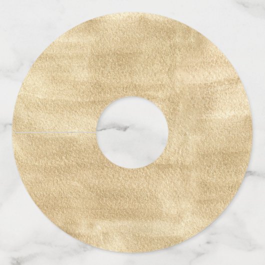 ユーカリ素朴金ゴールドエレガントな結婚式 ワイングラスタグ (裏面)