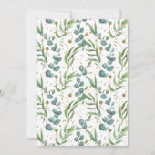 ユーカリ素朴金ゴールドグリーンバプテスマ 招待状 (裏面)