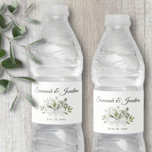 ユーカリ素朴&グリーナリーブーケ結婚ス ペットボトルラベル