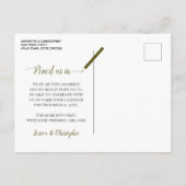 ユーカリ素朴&パイン結婚式の日付を保存 案内ポストカード (裏面)