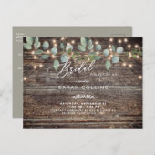 ユーカリ素朴&ライトブライダルシャワーバイメール インビテーションポストカード (正面/裏面)