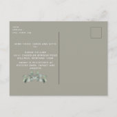 ユーカリ素朴&ライトブライダルシャワーバイメール インビテーションポストカード (裏面)