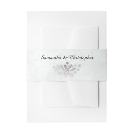 ユーカリ素朴&ラベンダーウォーターカラー結婚ズ 招待状ベリーバンド