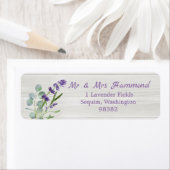 ユーカリ紫ラベンダーの花を木に ラベル (インサイチュ)