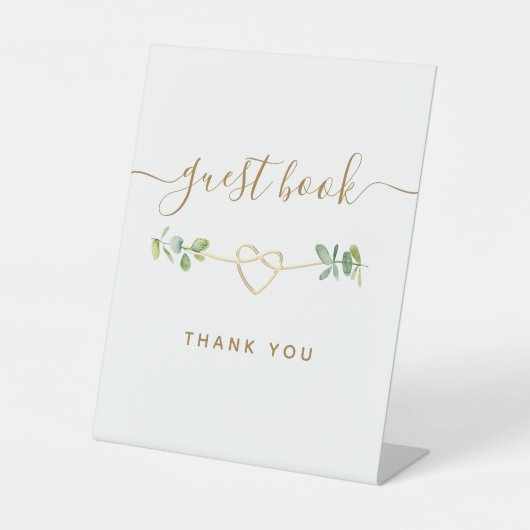 ユーカリ結婚のゲストブックペデスタルサイン 台座サイン (正面)