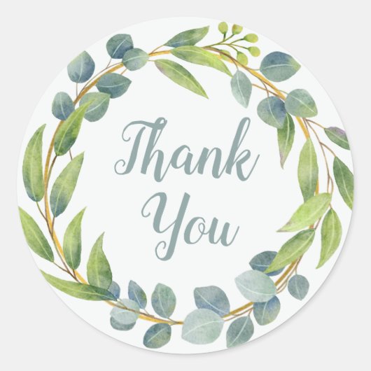 ユーカリ結婚のサンキューラウンドステッカー ラウンドシール (正面)
