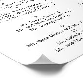 ユーカリ結婚のシーティングチャート記号 ポスター (角)