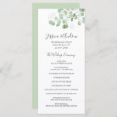 ユーカリ結婚のセレモニー・プログラムの葉 メニュー (正面/裏面)