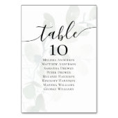 ユーカリ結婚のテーブル座席表 テーブルナンバー (裏面)