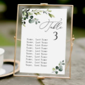 ユーカリ結婚のテーブル番号座席表カード 招待状