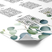 ユーカリ結婚のフローラテーブル計画パーティー/結婚s ポスター (角)