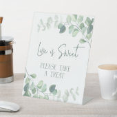 ユーカリ結婚のブライダルシャワー治療の好意サイン 台座サイン (インサイチュ)