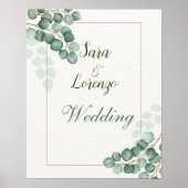 ユーカリ結婚のポスターウォーター色の緑 ポスター (正面)