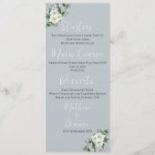 ユーカリ結婚のメニュー プログラム (裏面)