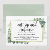 ユーカリ結婚のリハーサルディナー招待状 招待状 (正面/裏面)