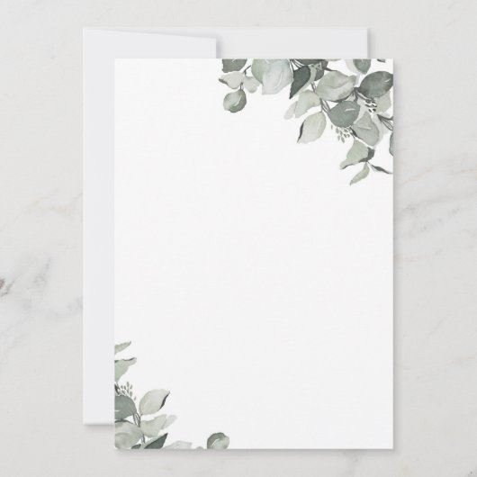 ユーカリ結婚のリハーサルディナー 招待状 (裏面)