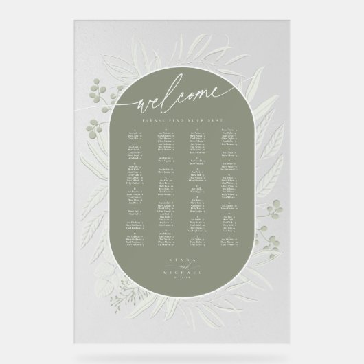 ユーカリ結婚のリースシーティングチャートID901 アクリルサイン (正面)