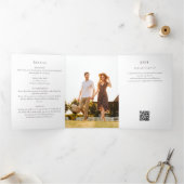 ユーカリ結婚の写真のQRコード全て一つで 三つ折り招待状 (内部)