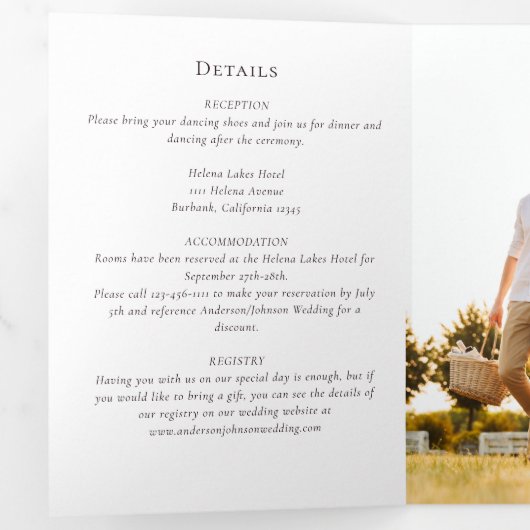 ユーカリ結婚の写真のQRコード全て一つで 三つ折り招待状 (内部最初)