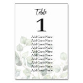 ユーカリ結婚の台数表 テーブルナンバー (裏面)