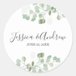 ユーカリ結婚の封筒用シールシエレガントステル ラウンドシール