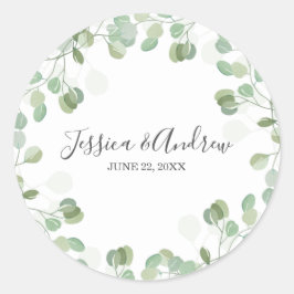 ユーカリ結婚の封筒用シールシエレガントステル ラウンドシール