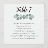 ユーカリ結婚の座席番号一覧 プログラム (正面)