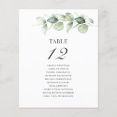 ユーカリ結婚の座席番号 (裏面)