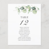 ユーカリ結婚の座席番号 (正面)