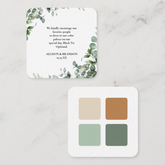 ユーカリ結婚の服装規定 エンクロージャーカード (正面/裏面)