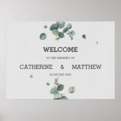 ユーカリ結婚の歓迎サインのポスター ポスター (正面)