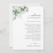 ユーカリ結婚の歓迎レター旅程カード 招待状 (正面)