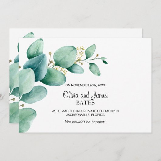 ユーカリ結婚の発表 (正面/裏面)