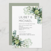 ユーカリ結婚の葉 招待状 (正面/裏面)