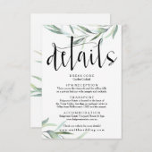 ユーカリ結婚の詳細カー素朴ド エンクロージャーカード (正面/裏面)