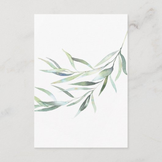 ユーカリ結婚の詳細カー素朴ド エンクロージャーカード (裏面)