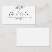 ユーカリ結婚の詳細Webサイトのエンクロージャカード エンクロージャーカード (正面/裏面)