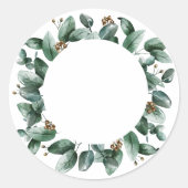 ユーカリ結婚の透明なシール ラウンドシール (正面)