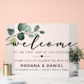 ユーカリ結婚ウェルカム アクリルサイン (ウェディング)