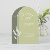 ユーカリ結婚カラートーンの緑アーチID901 招待状 (スタンド正面)