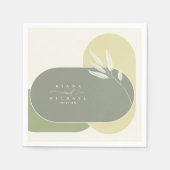 ユーカリ結婚カラートーンの緑2 ID901ナプキン スタンダードカクテルナプキン (正面)