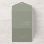 ユーカリ結婚カラートーンの緑ID901 オールインワン招待状 (外側)