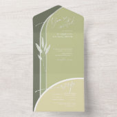ユーカリ結婚カラートーンの緑ID901 オールインワン招待状 (内側)
