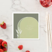 ユーカリ結婚カラートーンの緑ID901 スタンダードカクテルナプキン (インサイチュ)