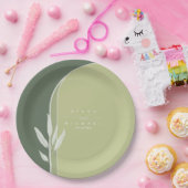 ユーカリ結婚カラートーンの緑ID901 ペーパープレート (パーティー)