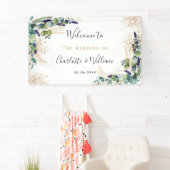 ユーカリ結婚カリの緑の歓迎エレガント 横断幕 (インサイチュ)